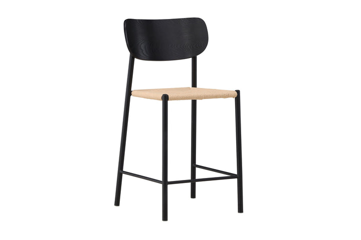 Venture Home Polly Bar Chair Backrest - Black  / Nature Rope