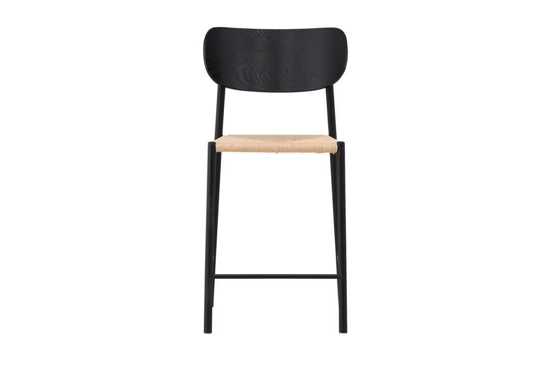 Venture Home Polly Bar Chair Backrest - Black  / Nature Rope