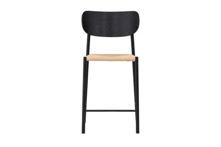 Venture Home Polly Bar Chair Backrest - Black  / Nature Rope