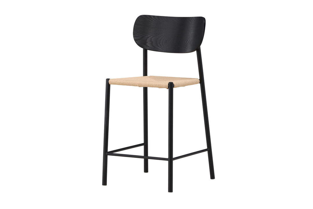 Venture Home Polly Bar Chair Backrest - Black  / Nature Rope