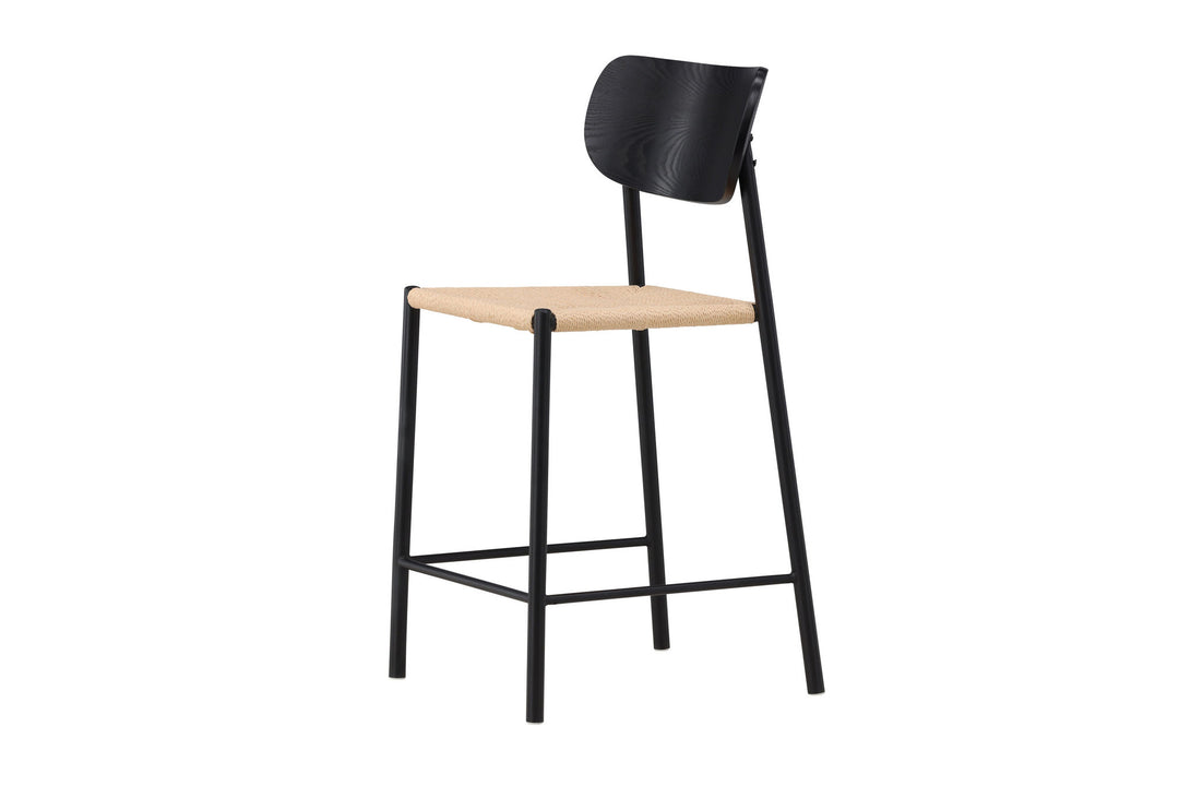 Venture Home Polly Bar Chair Backrest - Black  / Nature Rope