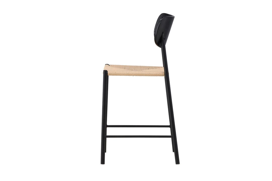Venture Home Polly Bar Chair Backrest - Black  / Nature Rope