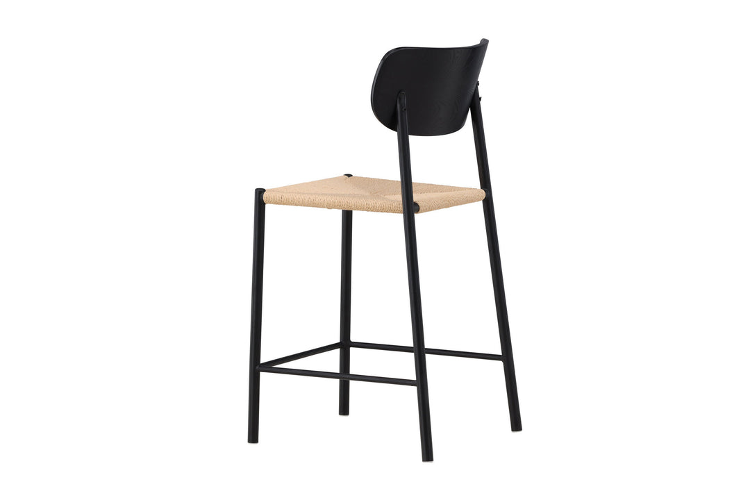 Venture Home Polly Bar Chair Backrest - Black  / Nature Rope