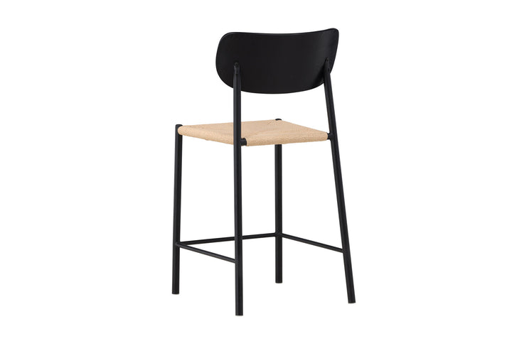 Venture Home Polly Bar Chair Backrest - Black  / Nature Rope