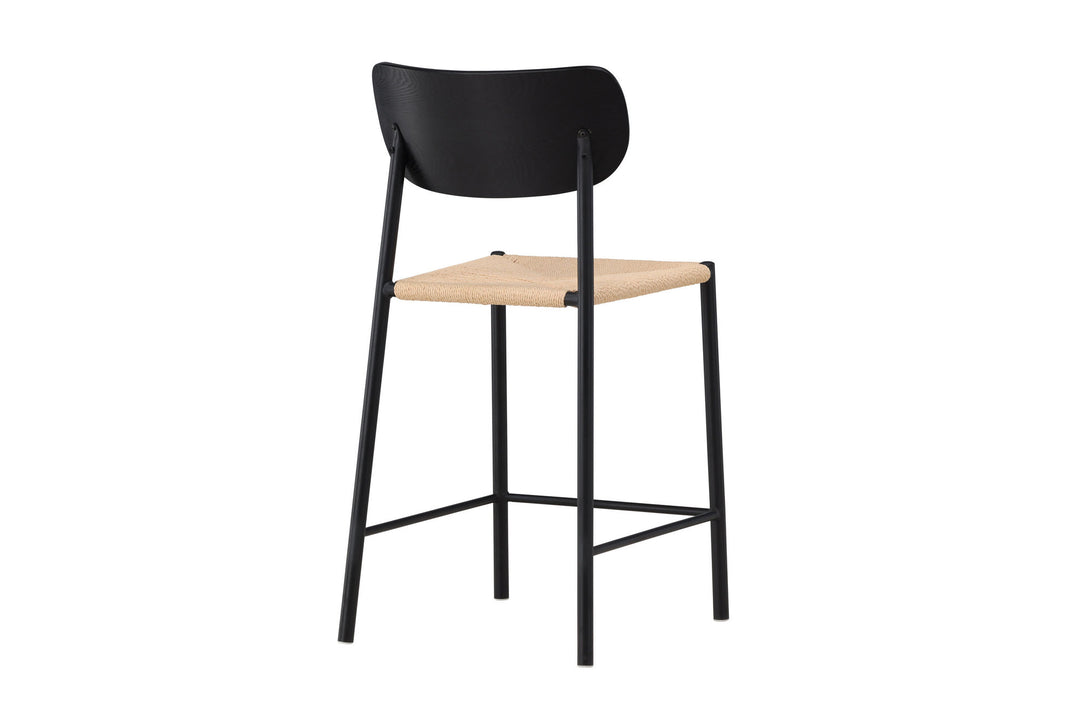 Venture Home Polly Bar Chair Backrest - Black  / Nature Rope
