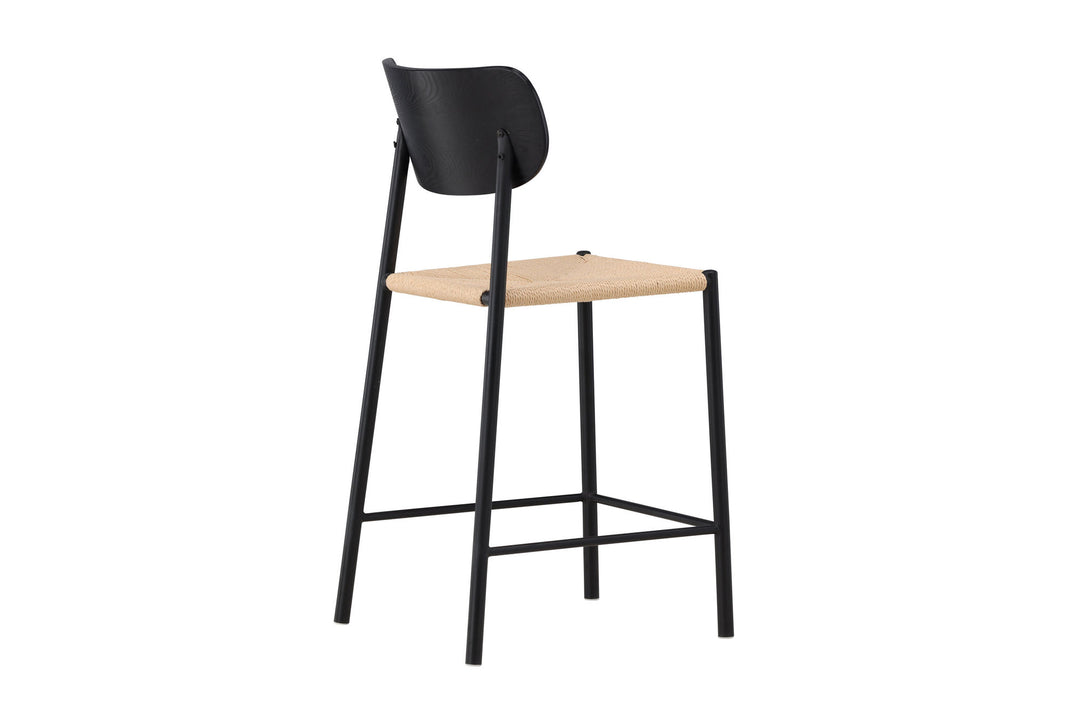 Venture Home Polly Bar Chair Backrest - Black  / Nature Rope