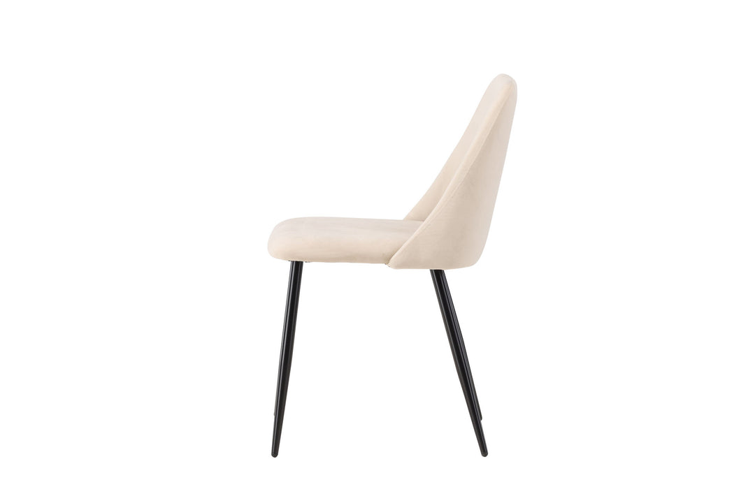 Venture Home Night Dining Chair 2-pack - Black  / Beige Velvet