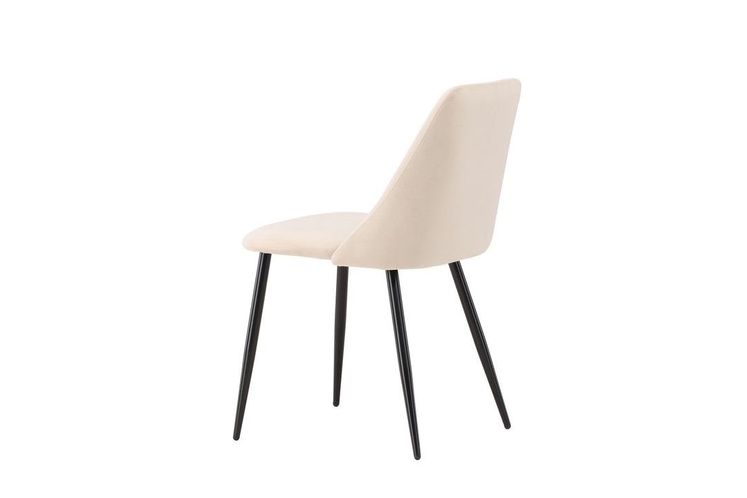 Venture Home Night Dining Chair 2-pack - Black  / Beige Velvet