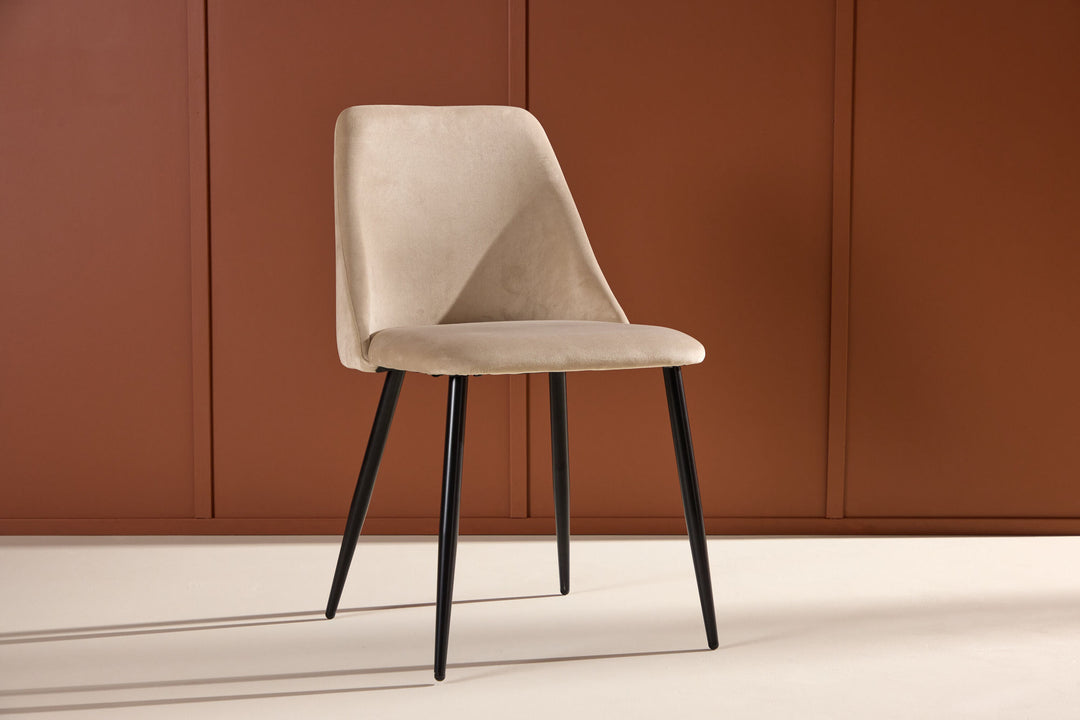 Venture Home Night Dining Chair 2-pack - Black  / Beige Velvet