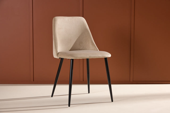 Venture Home Night Dining Chair 2-pack - Black  / Beige Velvet