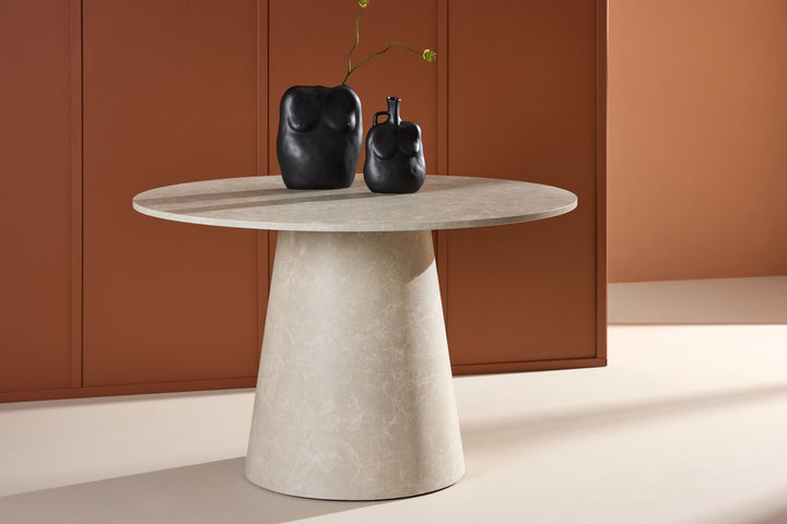 Venture Home Lanzo Dining Table ø120 - Beige Marblelook  /