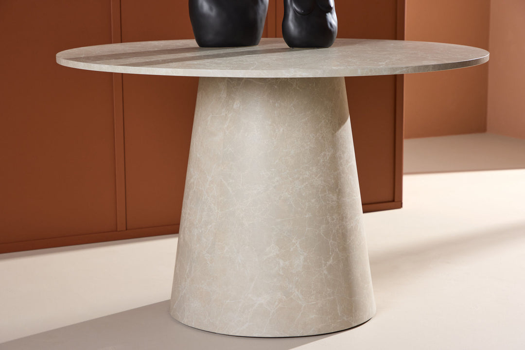 Venture Home Lanzo Dining Table ø120 - Beige Marblelook  /