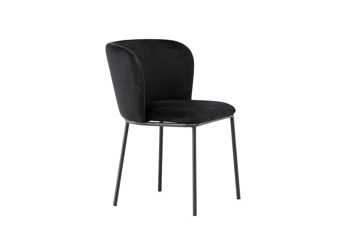 Venture Home Edina Dining Chair 2-pack - Black  / Black Velvet