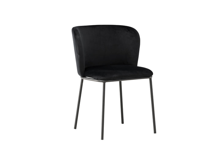 Venture Home Edina Dining Chair 2-pack - Black  / Black Velvet