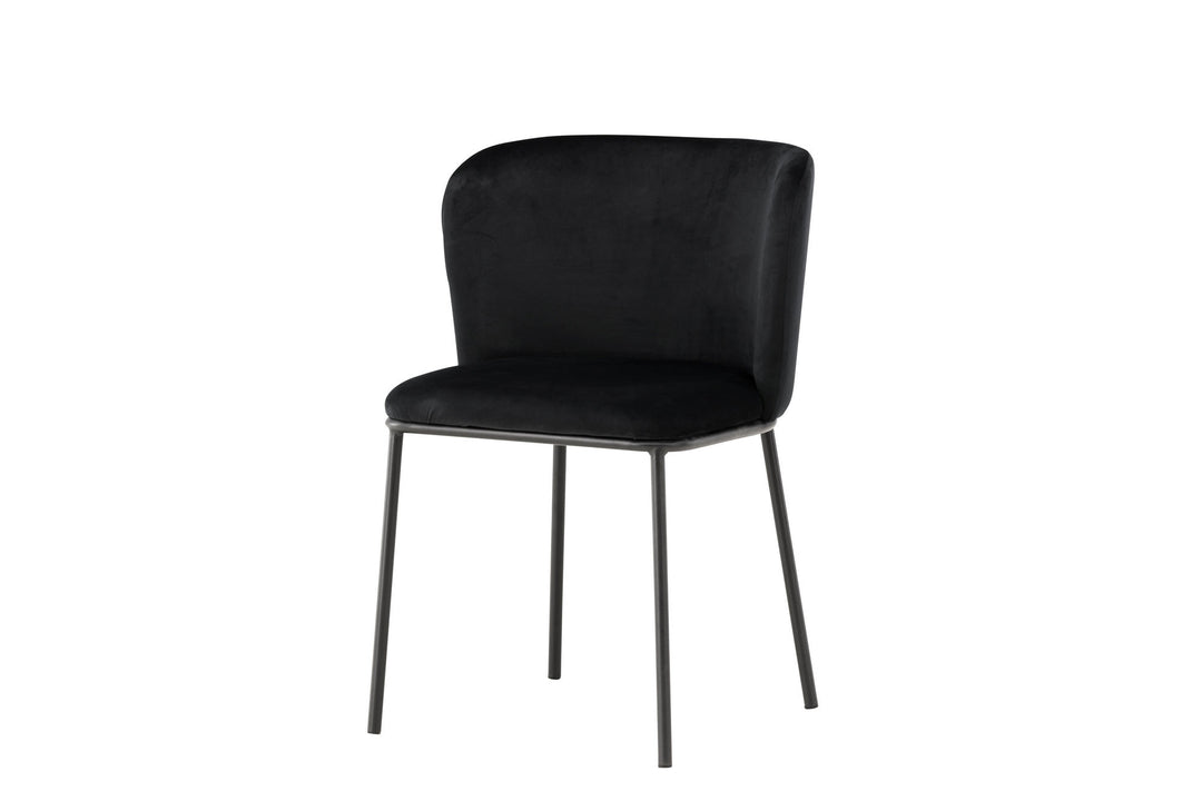 Venture Home Edina Dining Chair 2-pack - Black  / Black Velvet
