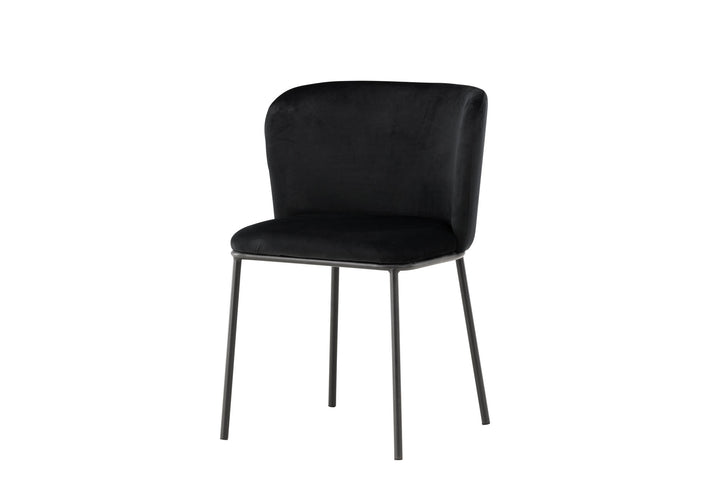 Venture Home Edina Dining Chair 2-pack - Black  / Black Velvet