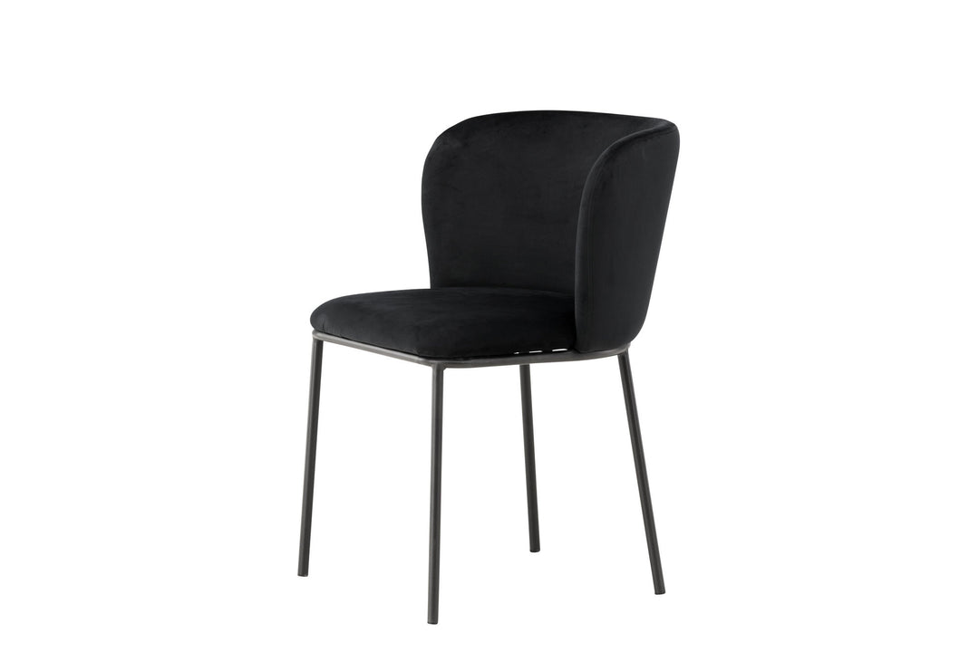 Venture Home Edina Dining Chair 2-pack - Black  / Black Velvet