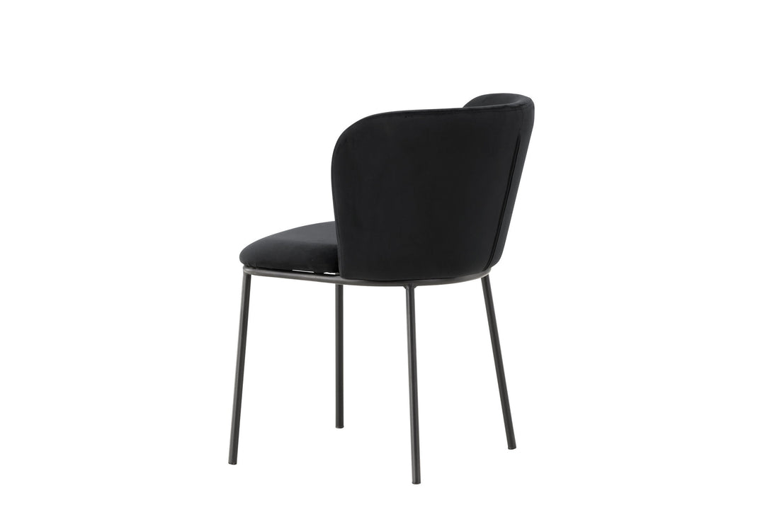 Venture Home Edina Dining Chair 2-pack - Black  / Black Velvet