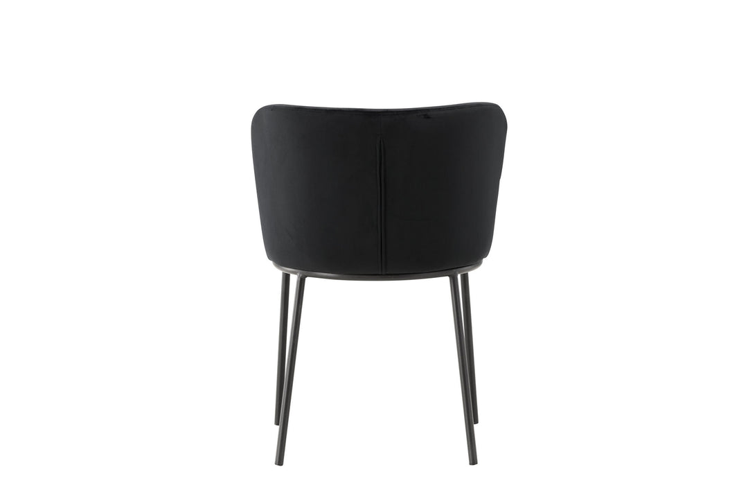 Venture Home Edina Dining Chair 2-pack - Black  / Black Velvet