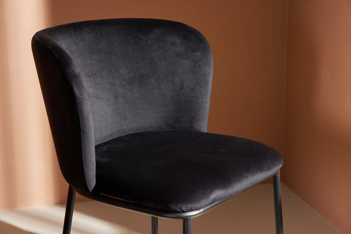 Venture Home Edina Dining Chair 2-pack - Black  / Black Velvet