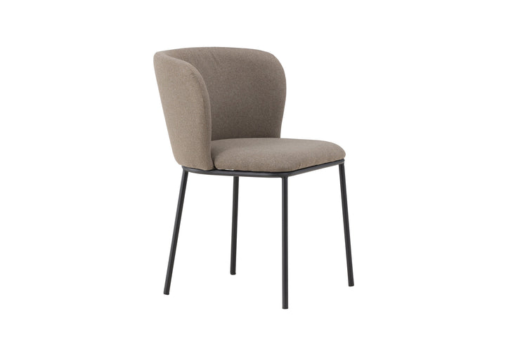 Venture Home Edina Dining Chair 2-pack - Black  / Brown Linen