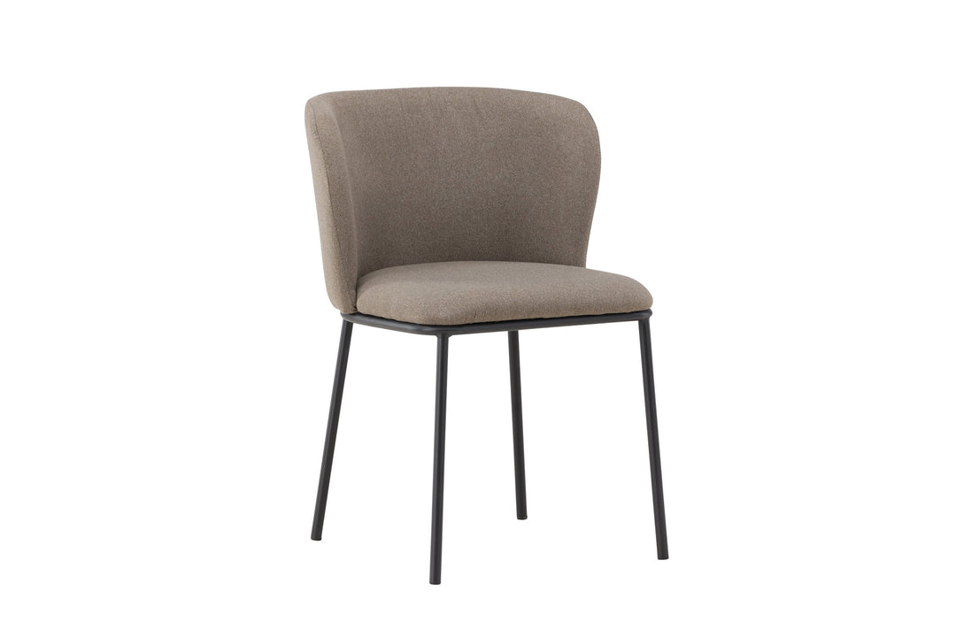 Venture Home Edina Dining Chair 2-pack - Black  / Brown Linen