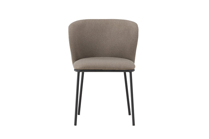 Venture Home Edina Dining Chair 2-pack - Black  / Brown Linen