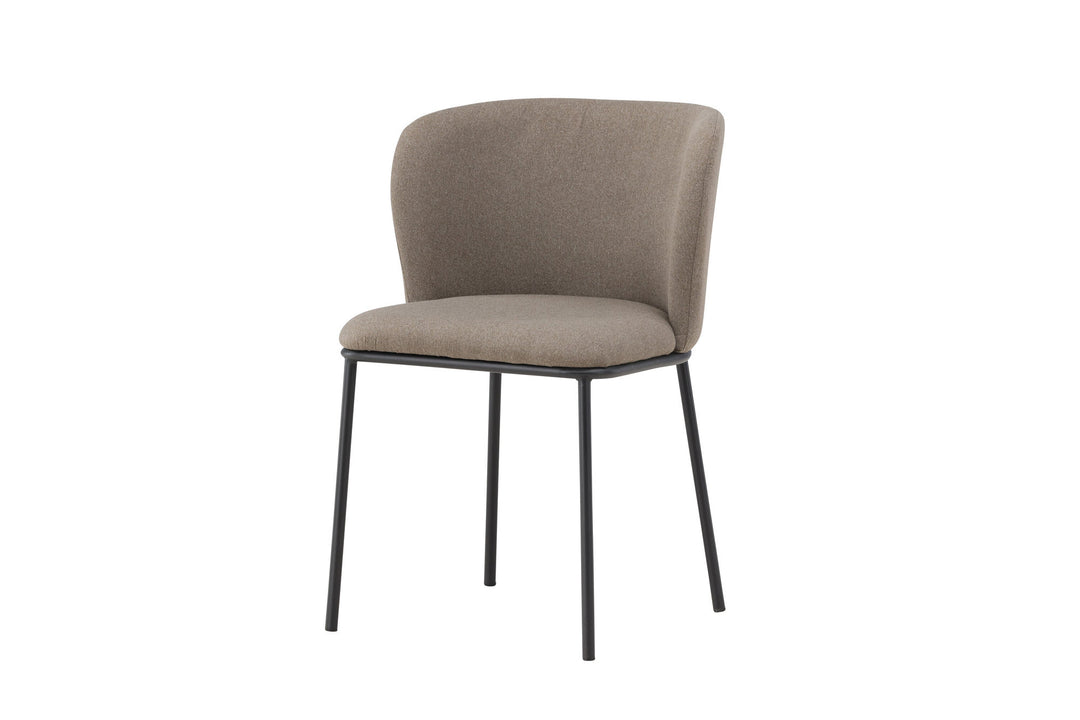 Venture Home Edina Dining Chair 2-pack - Black  / Brown Linen