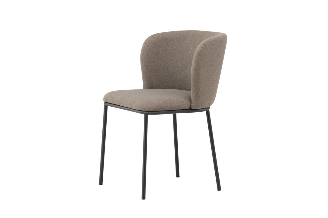 Venture Home Edina Dining Chair 2-pack - Black  / Brown Linen