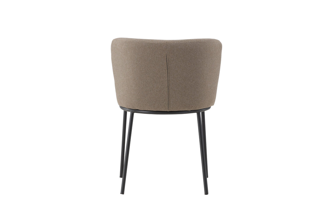 Venture Home Edina Dining Chair 2-pack - Black  / Brown Linen