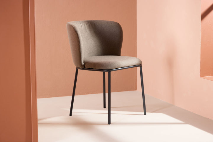 Venture Home Edina Dining Chair 2-pack - Black  / Brown Linen