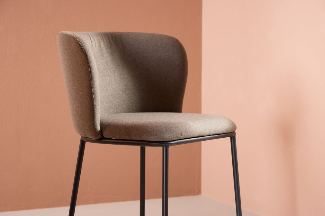 Venture Home Edina Dining Chair 2-pack - Black  / Brown Linen