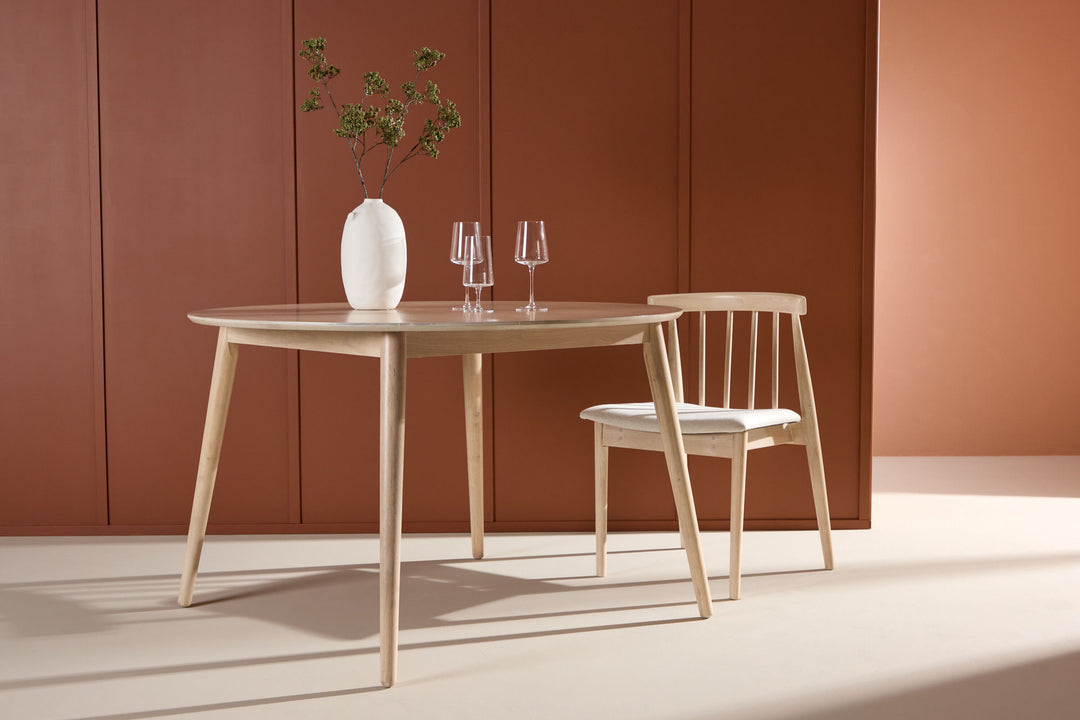 Venture Home Flora Dining Table ø120 - Whitewash / Veneer