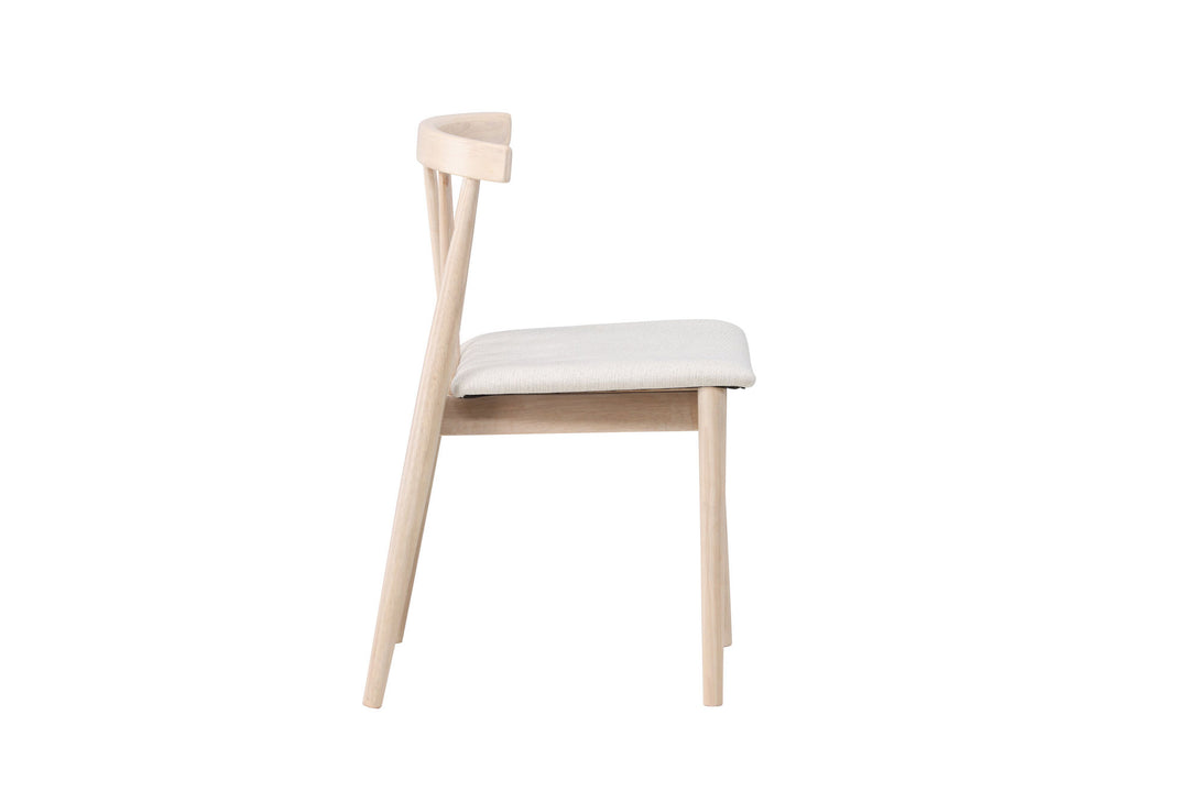 Venture Home Flora Dining Chair 2-pack - Whitewash Legs / Beige Fabric