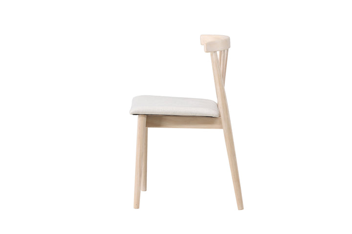 Venture Home Flora Dining Chair 2-pack - Whitewash Legs / Beige Fabric