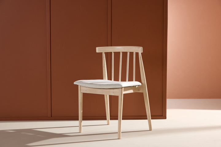 Venture Home Flora Dining Chair 2-pack - Whitewash Legs / Beige Fabric