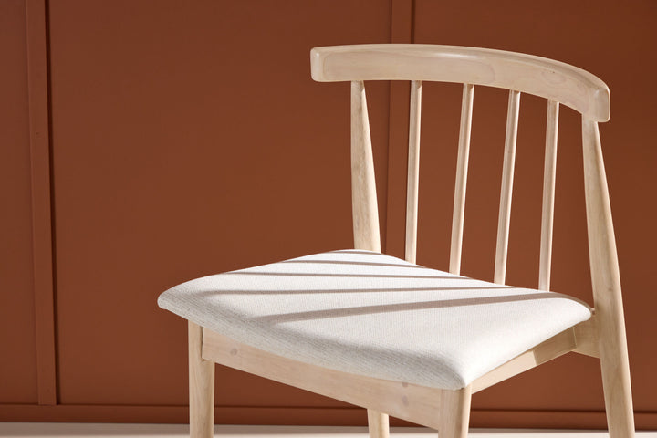Venture Home Flora Dining Chair 2-pack - Whitewash Legs / Beige Fabric