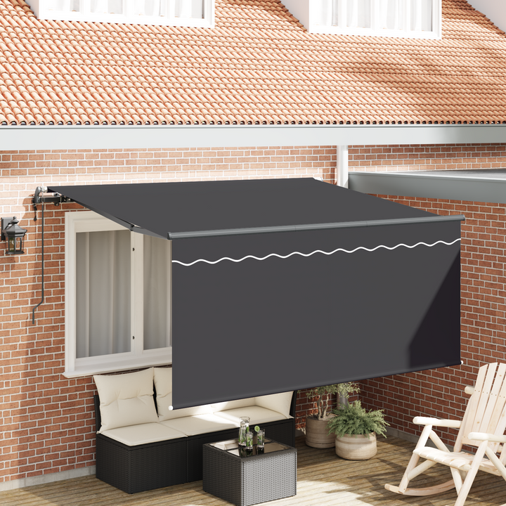 Utrækkelig Markise Stribet Antracit 300 x 200 cm Stof