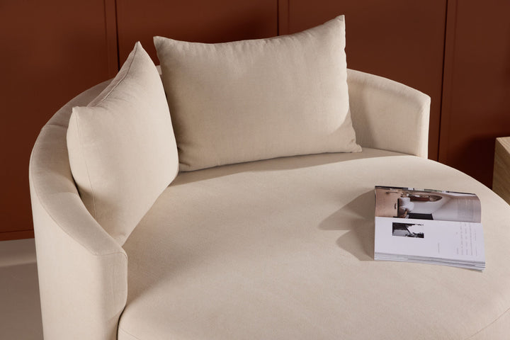 Venture Home Kelso Sofa ⌀150 - Wood/ Beige Linen