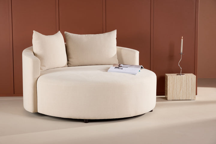 Venture Home Kelso Sofa ⌀150 - Wood/ Beige Linen