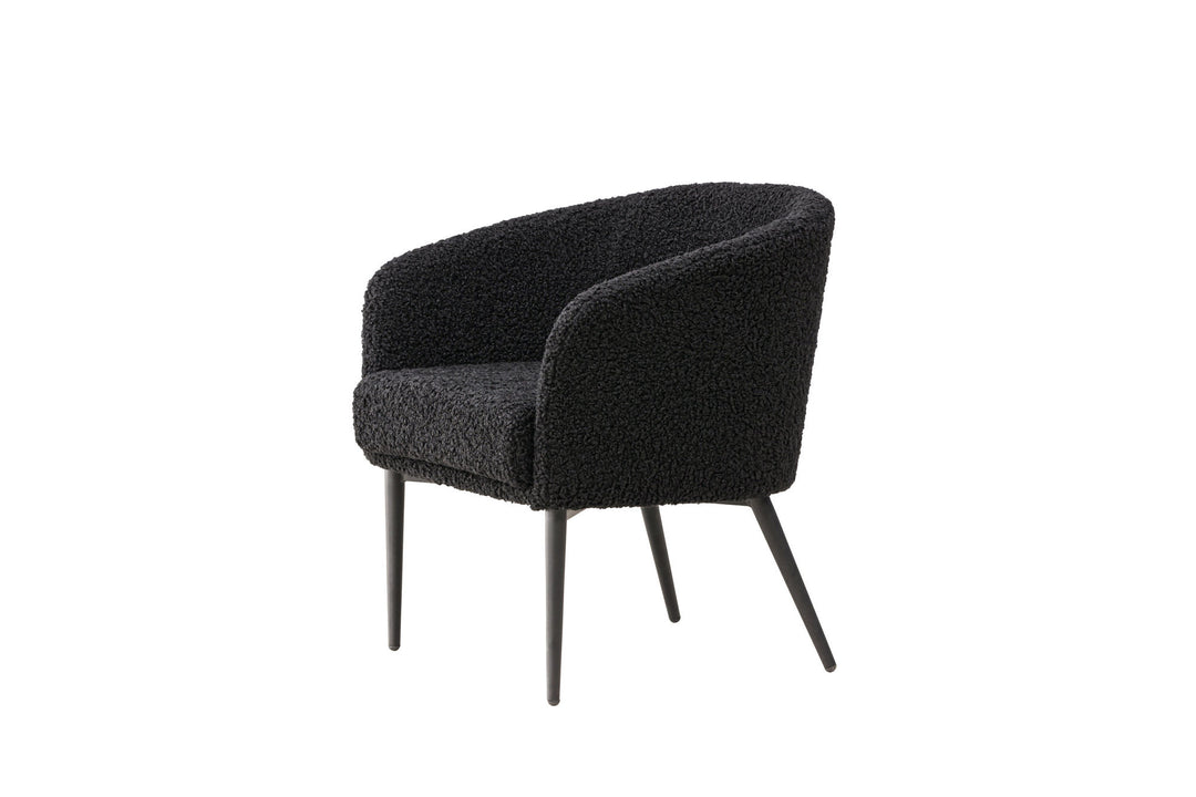 Venture Home Fluffy Armchair - Black / Black Teddy
