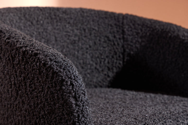 Venture Home Fluffy Armchair - Black / Black Teddy
