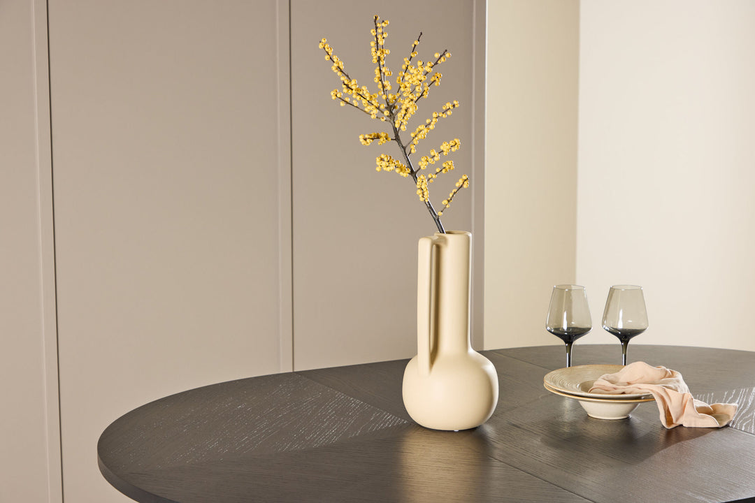 Venture Home Strada Dining Table 120/170 x120x74 cm - Black / Oak Veneer