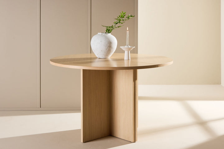 Venture Home Strada Dining Table 120/170 x120x74 cm - Whitewash / Oak Veneer