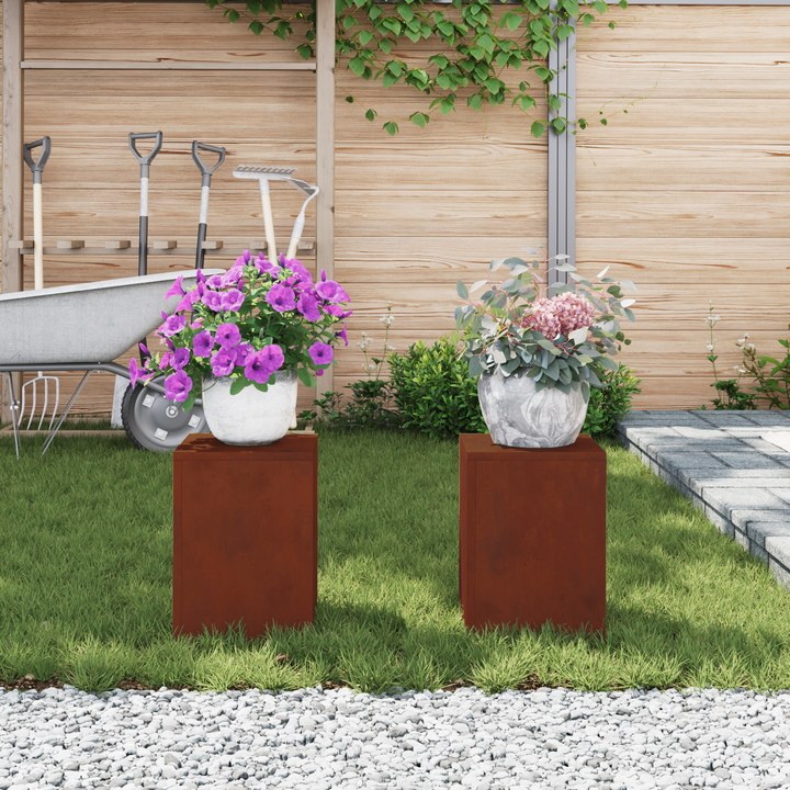 Planteholder 2 pcs Rusten 24 x 24 x 35 cm Cortenstål