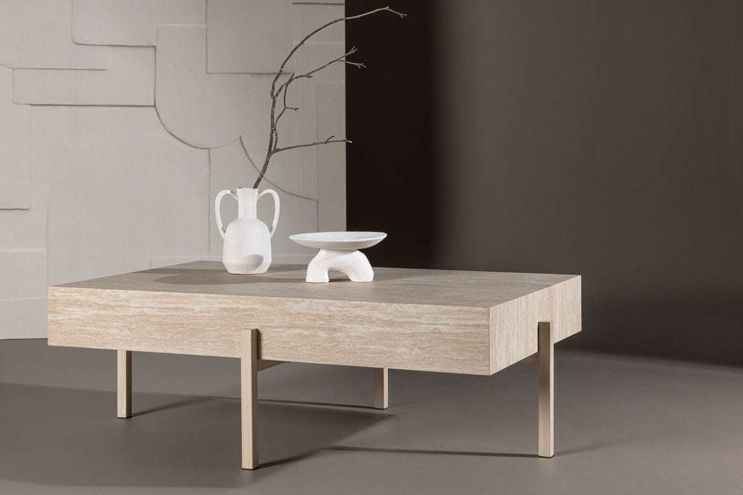 Vind Vadholmen Sofa Table 76x130 - Travertine look / FSC 100%