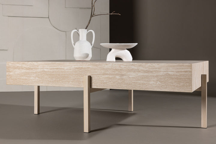 Vind Vadholmen Sofa Table 76x130 - Travertine look / FSC 100%
