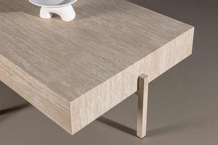 Vind Vadholmen Sofa Table 76x130 - Travertine look / FSC 100%