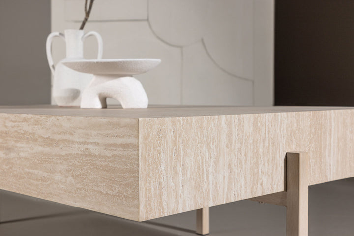 Vind Vadholmen Sofa Table 76x130 - Travertine look / FSC 100%