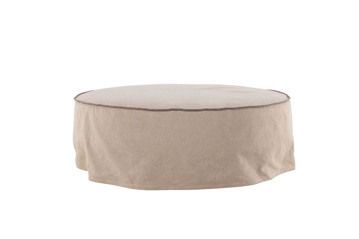 Vind Vindö Ottoman ⌀101 - Brown Linen /